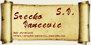 Srećko Vančević vizit kartica